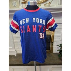 NFL Team Apparel New York Giants Shirt Short Sleeve Crew Neck 100% Cotton Size L